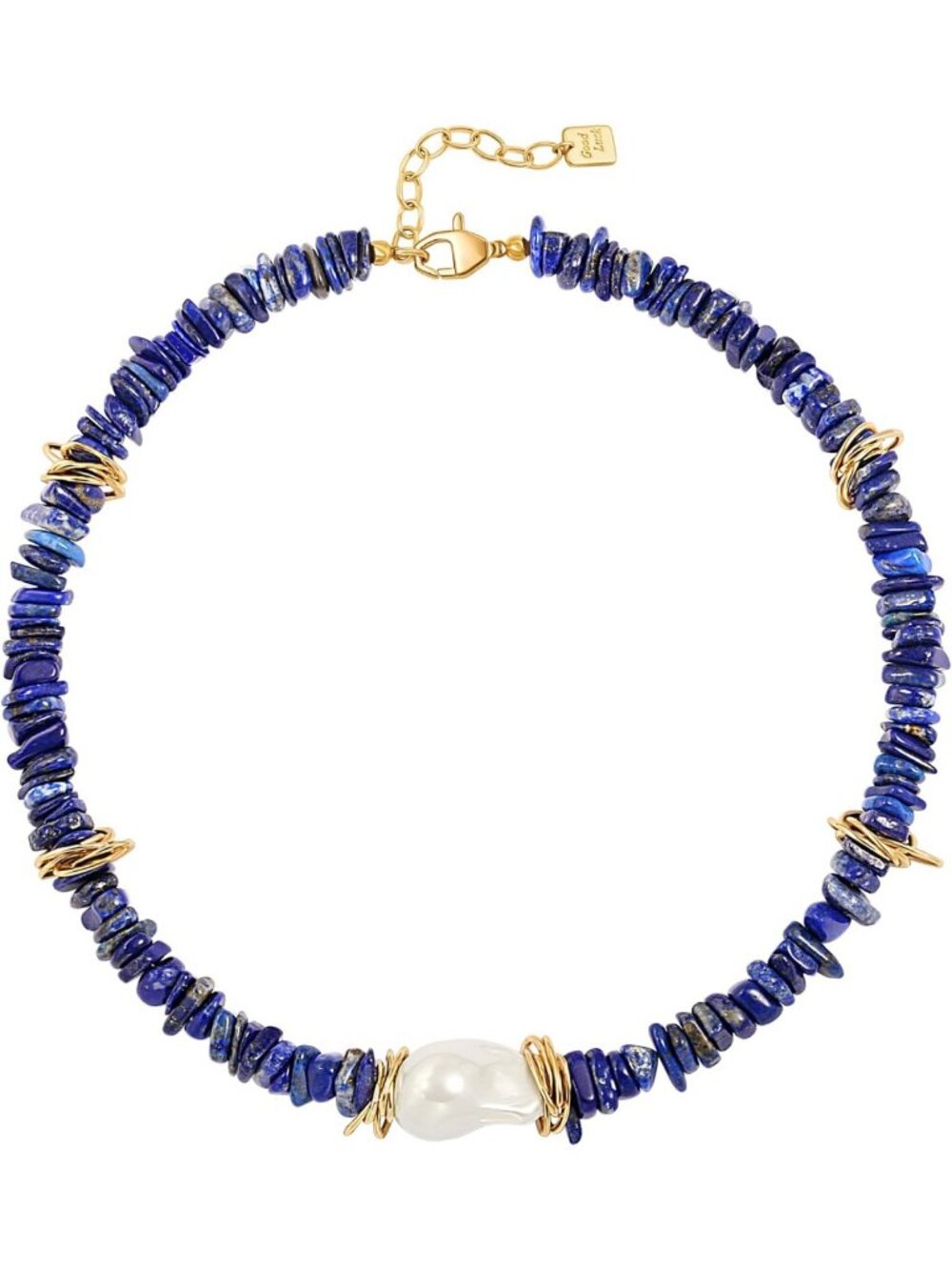 Trendy Chunky Stone Beaded Necklace, Colorful Baroque Pearl Choker, Boho Jewelry